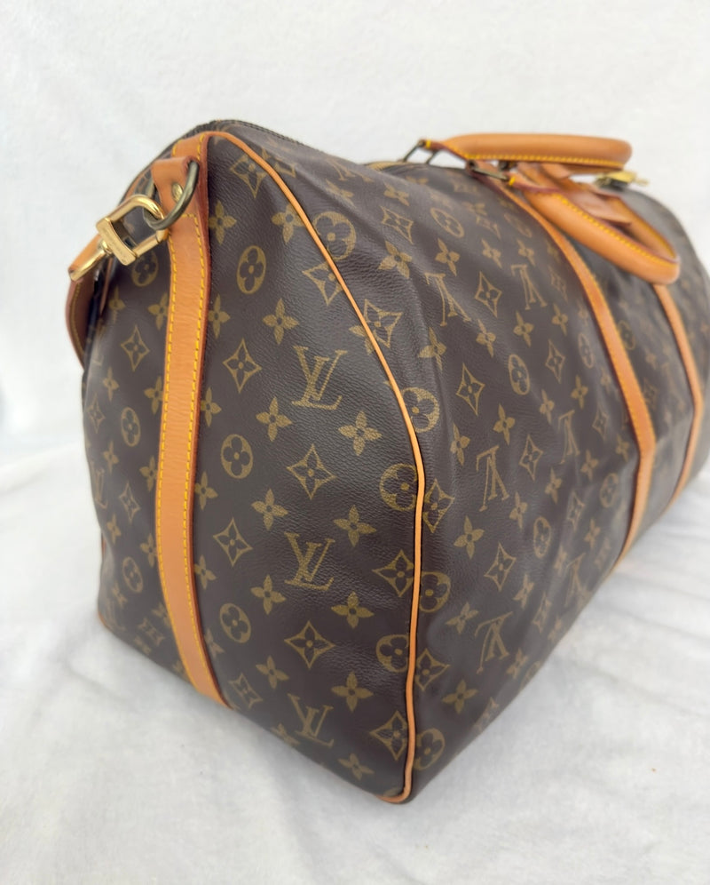 Louis Vuitton Monogram Keepall 55 Bandoulière Duffle