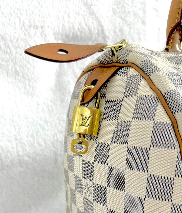 Louis Vuitton Damier Azur Speedy 30 With Lock & Key