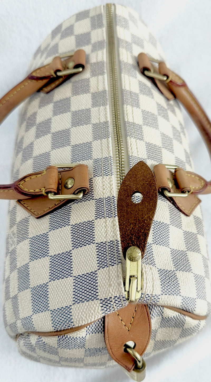 Louis Vuitton Damier Azur Speedy 30 With Lock & Key