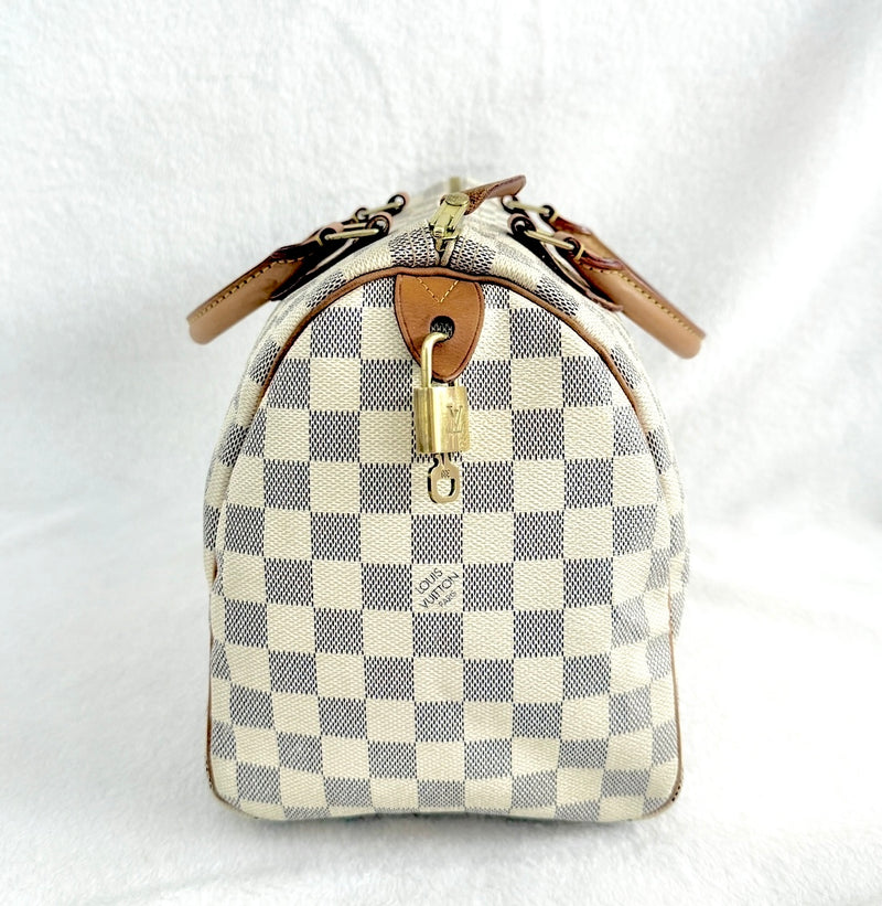 Louis Vuitton Damier Azur Speedy 30 With Lock & Key