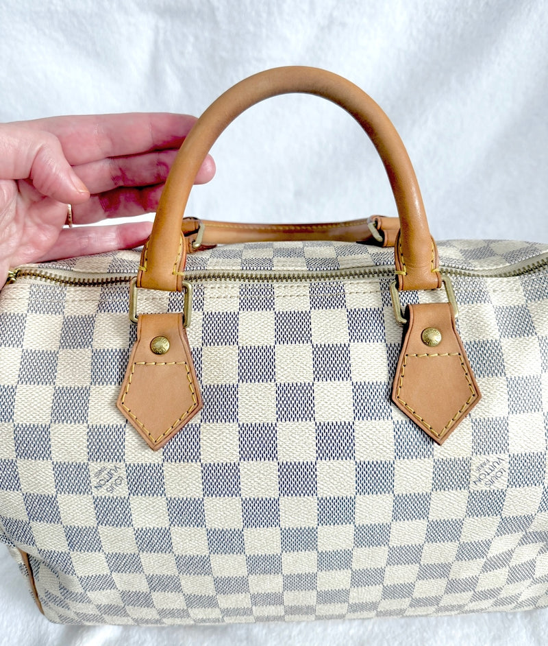 Louis Vuitton Damier Azur Speedy 30 With Lock & Key