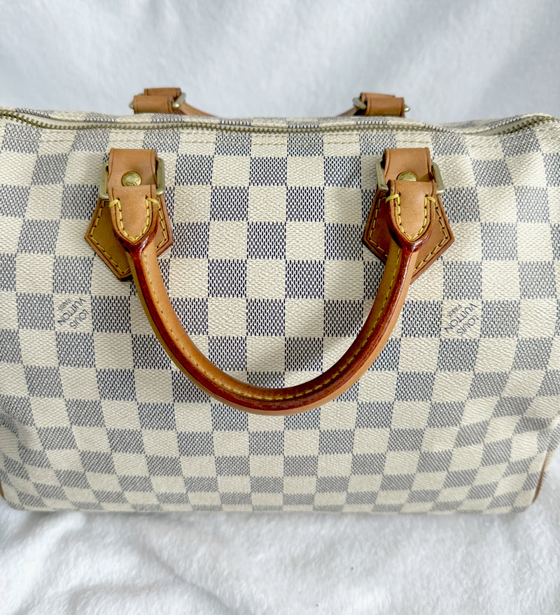 Louis Vuitton Damier Azur Speedy 30 With Lock & Key