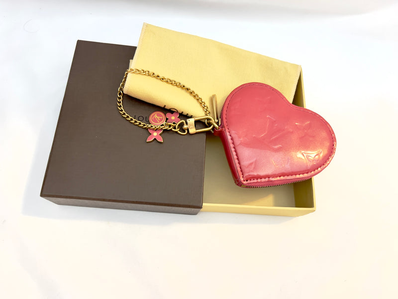 Louis Vuitton Vernis Heart Coin Pouch/ Charm