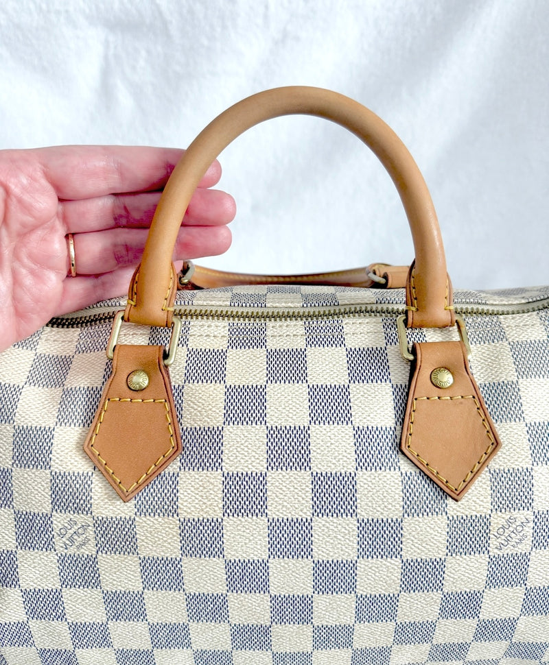 Louis Vuitton Damier Azur Speedy 30 With Lock & Key