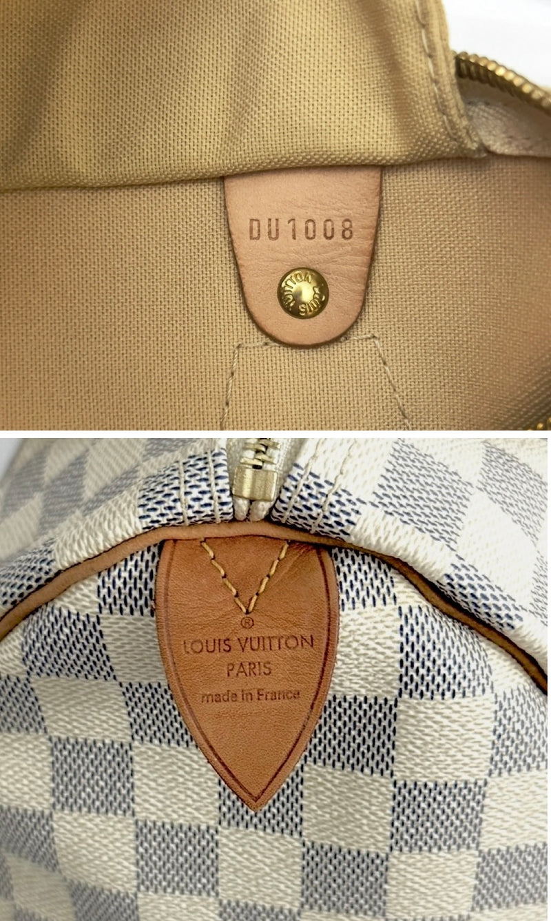 Louis Vuitton Damier Azur Speedy 30 With Lock & Key