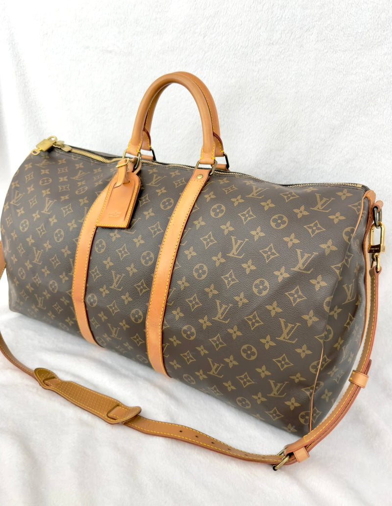 Louis Vuitton Monogram Keepall 55 Bandoulière Duffle