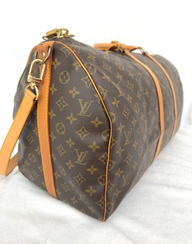 Louis Vuitton Monogram Keepall 55 Bandoulière Duffle